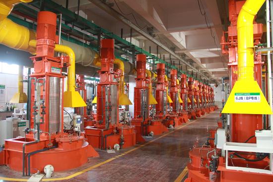 格林美廢舊電池循環(huán)再造三元動力電池材料生產(chǎn)線。圖片由格林美股份有限公司提供