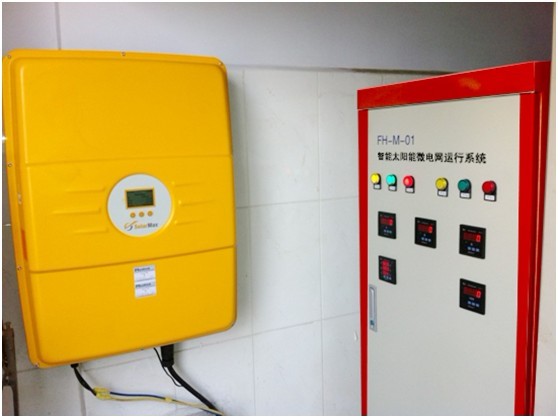 鳳之陽自主研發(fā)的FH-M-01微電網(wǎng)智能運(yùn)行系統(tǒng)，SOLARMAX-MT系列逆變器